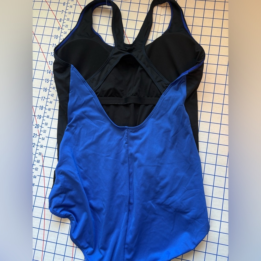 NWT BALEAF Racerback Athletic One-Piece Swimsuit Blue & Black Size XL - Picture 4 of 12